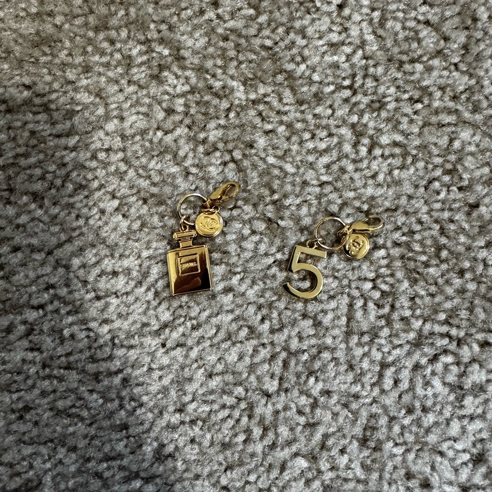 Gold perfume and Number 5 Charms